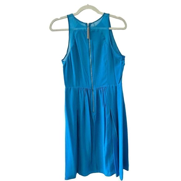 Rebecca Taylor Sleeveless Silk Mini Dress Women’s Blue Size 8 - Picture 3 of 8